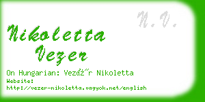 nikoletta vezer business card